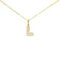 Gold CZ Large - Initial Necklaces