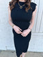 Textured Knit Sleeveless Midi Dress