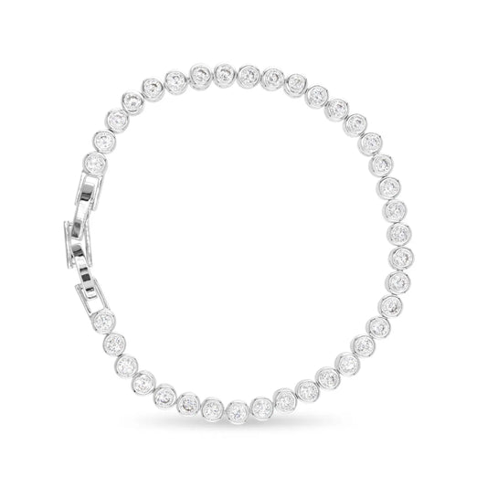 Silver Solitaire Bezel Tennis Bracelet