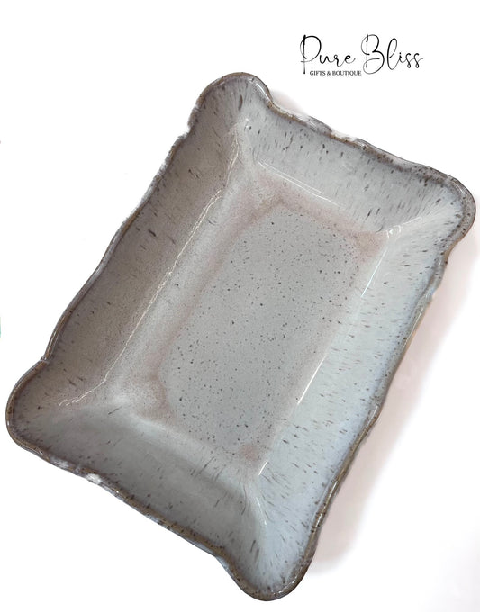 Chantilly Cream Waved Rectangle Baker
