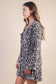 Mocha Leopard Printed Pleated Mini Dress