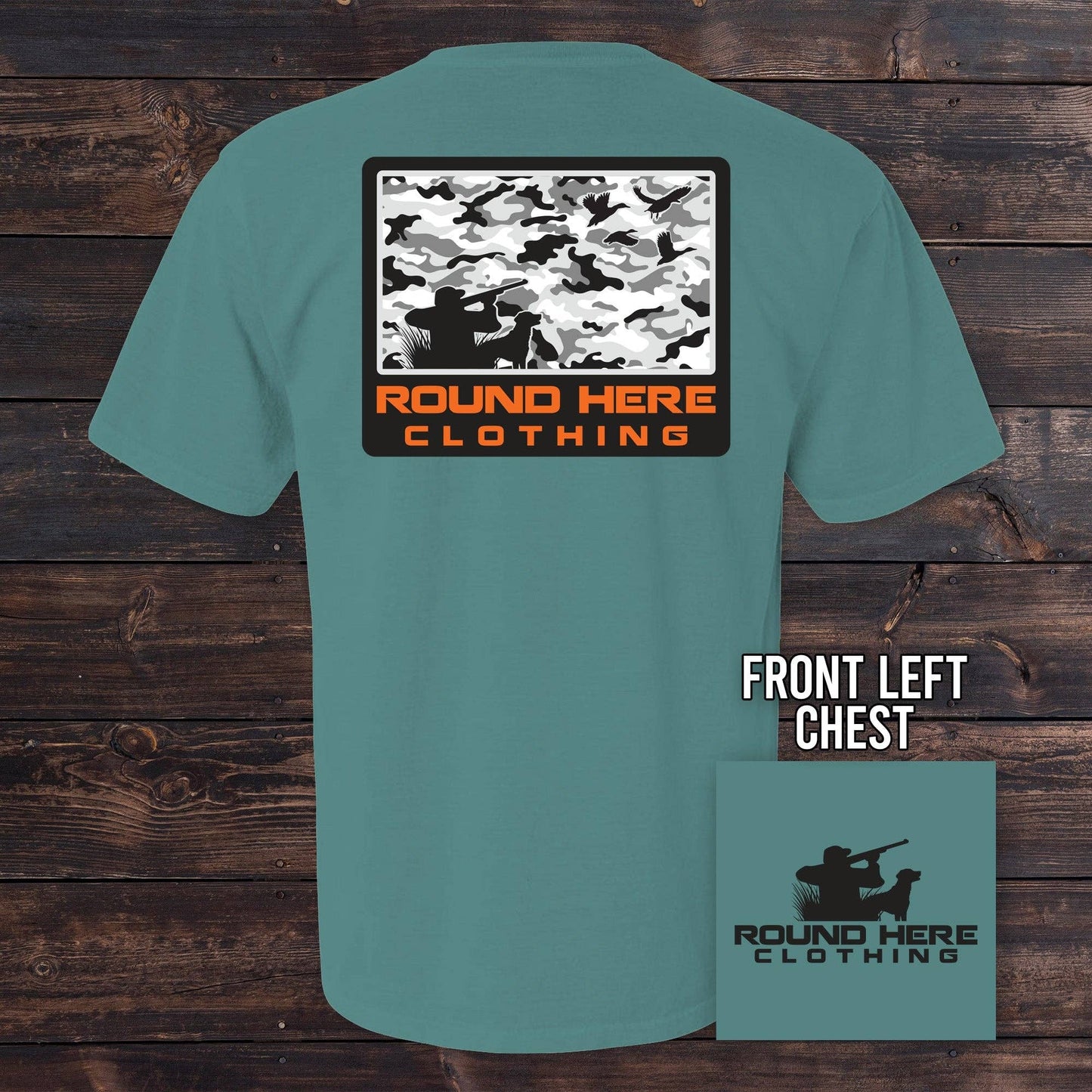 'Round Here Emerald Duck Camo Tee