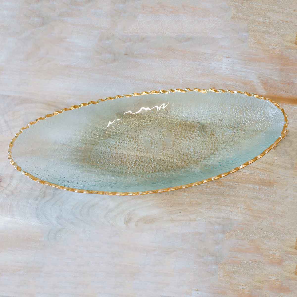 Fairbanks Oval Platter - Clear + Gold