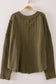 Olive Open Weave V-Neck Top