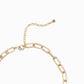 Paperclip w/freshwater pearl pendant necklace: Gold