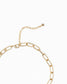 Paperclip w/freshwater pearl pendant necklace: Gold