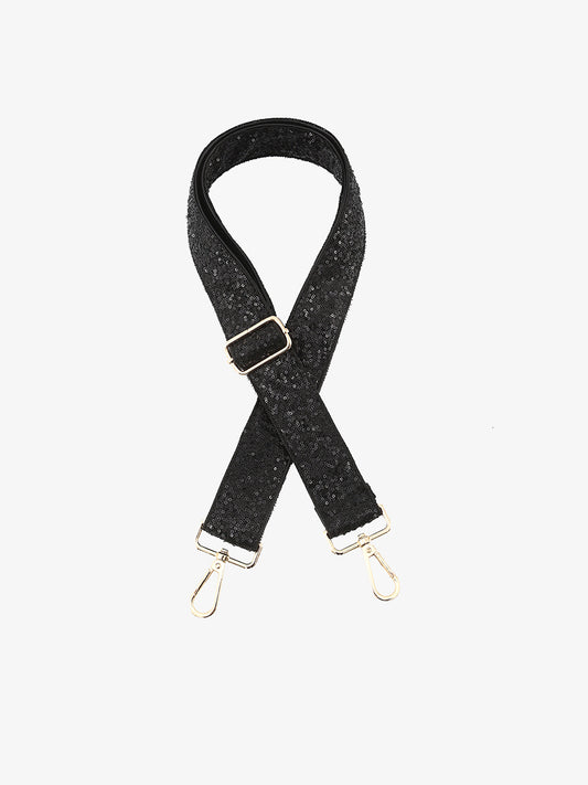 Black Sequin Guitar Strap
