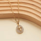 Genuine Stone Pendent W/ Cross Charm Necklace - Iron Gate