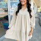Natural Corduroy Tiered Babydoll Dress