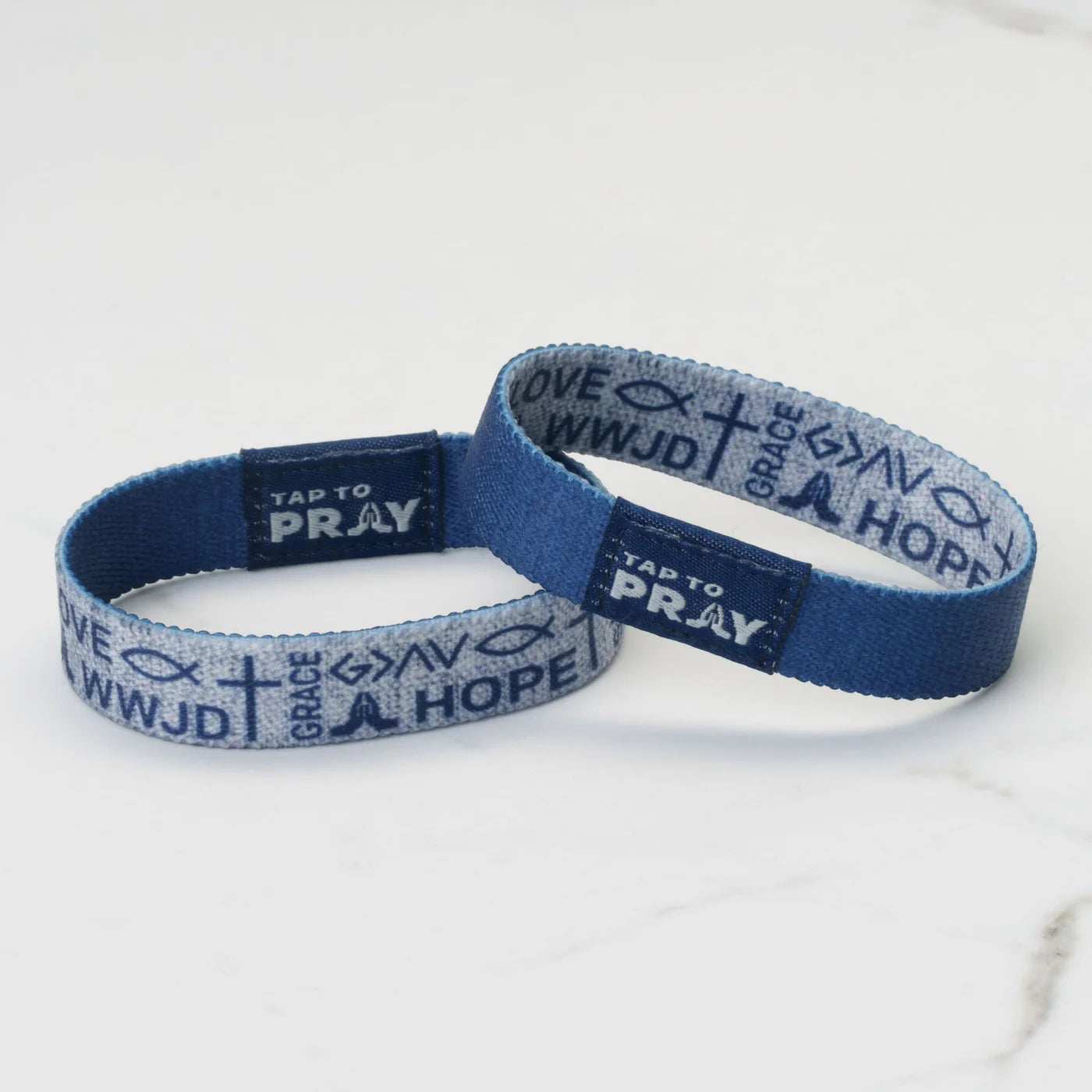 Tap to Pray - Wristband - Symbols Of Faith (Navy)