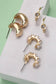 TRIO PEARL DIAMOND CUT HUGGIE HOOP EARRINGS