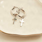 Cera Silver Charm Cross Earrings