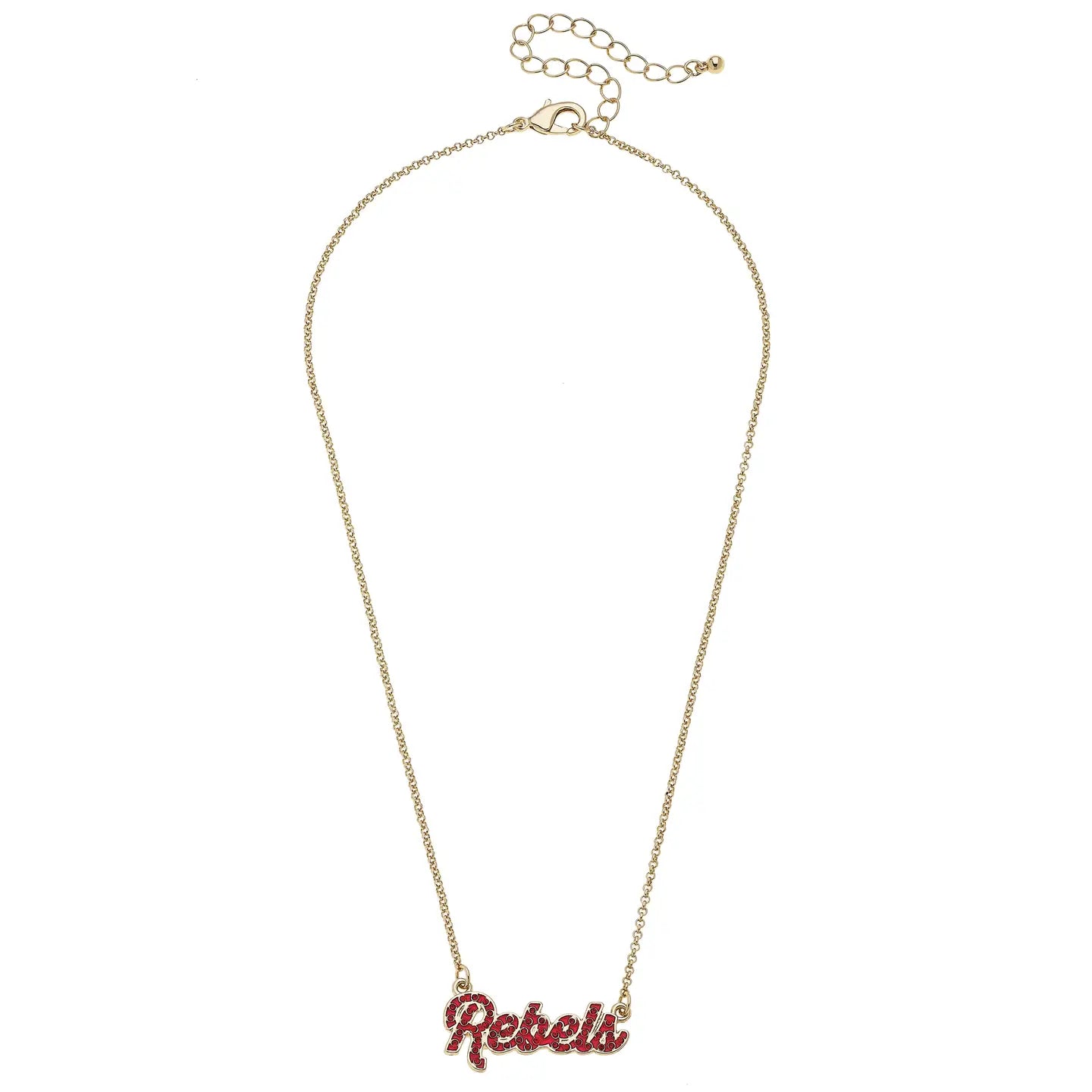 Ole Miss Rebels Pave Autograph Enamel Necklace