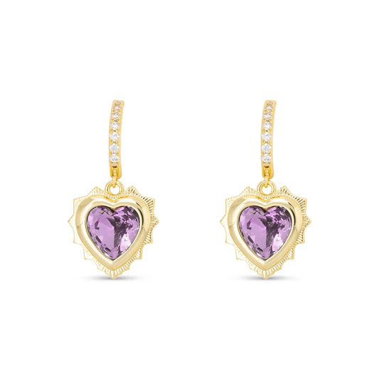 Birthstone Heart Earrings