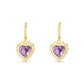 Birthstone Heart Earrings