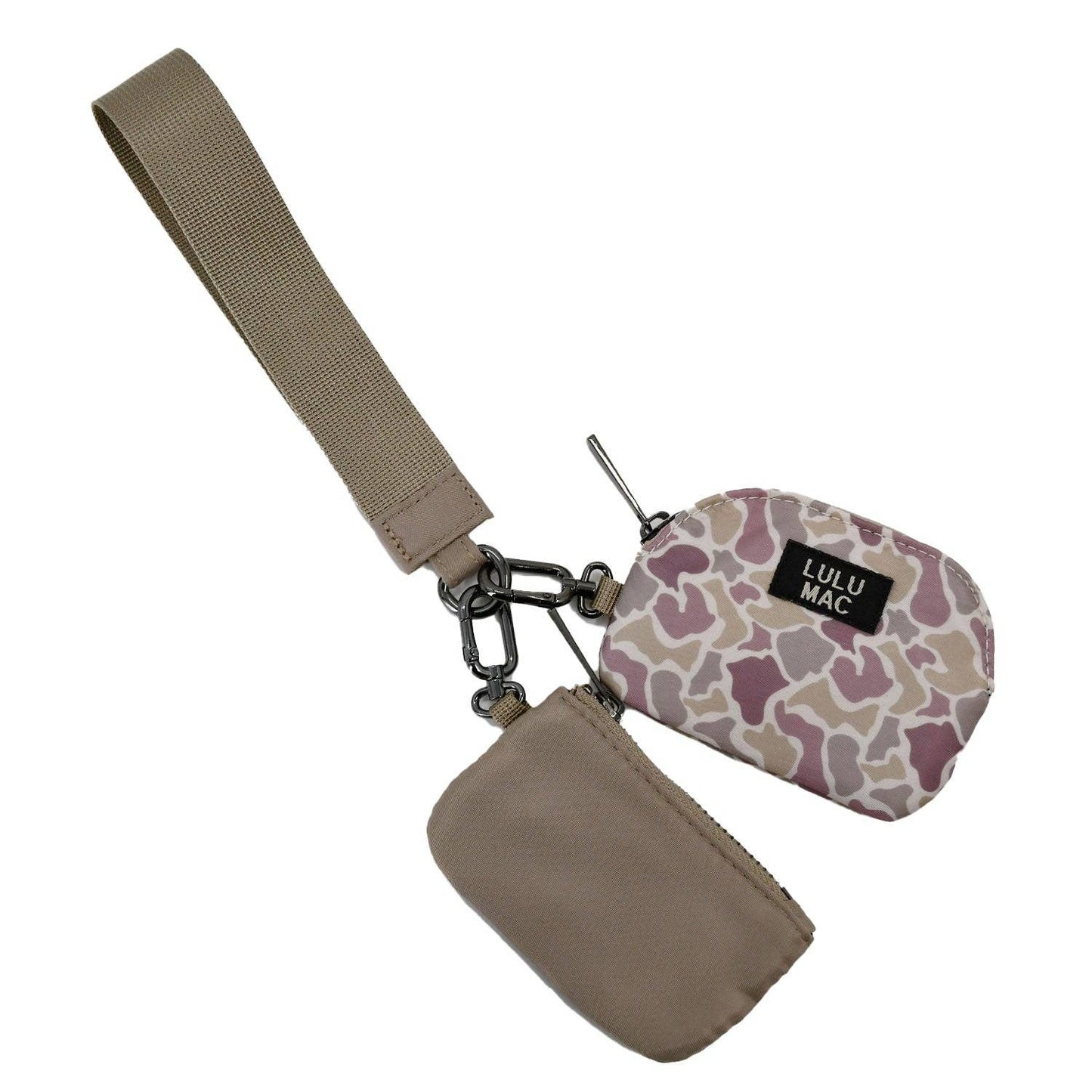 Lulu Mac Double Pouch Wristlets - Camo/Beige