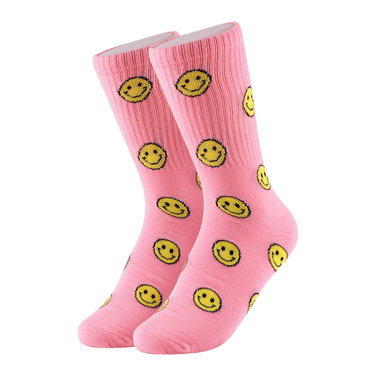 Women's Pink Smiley Face Novelty Socks
