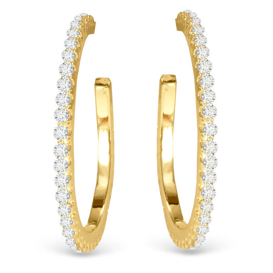 Micro-CZ Hoop Earrings -  Gold