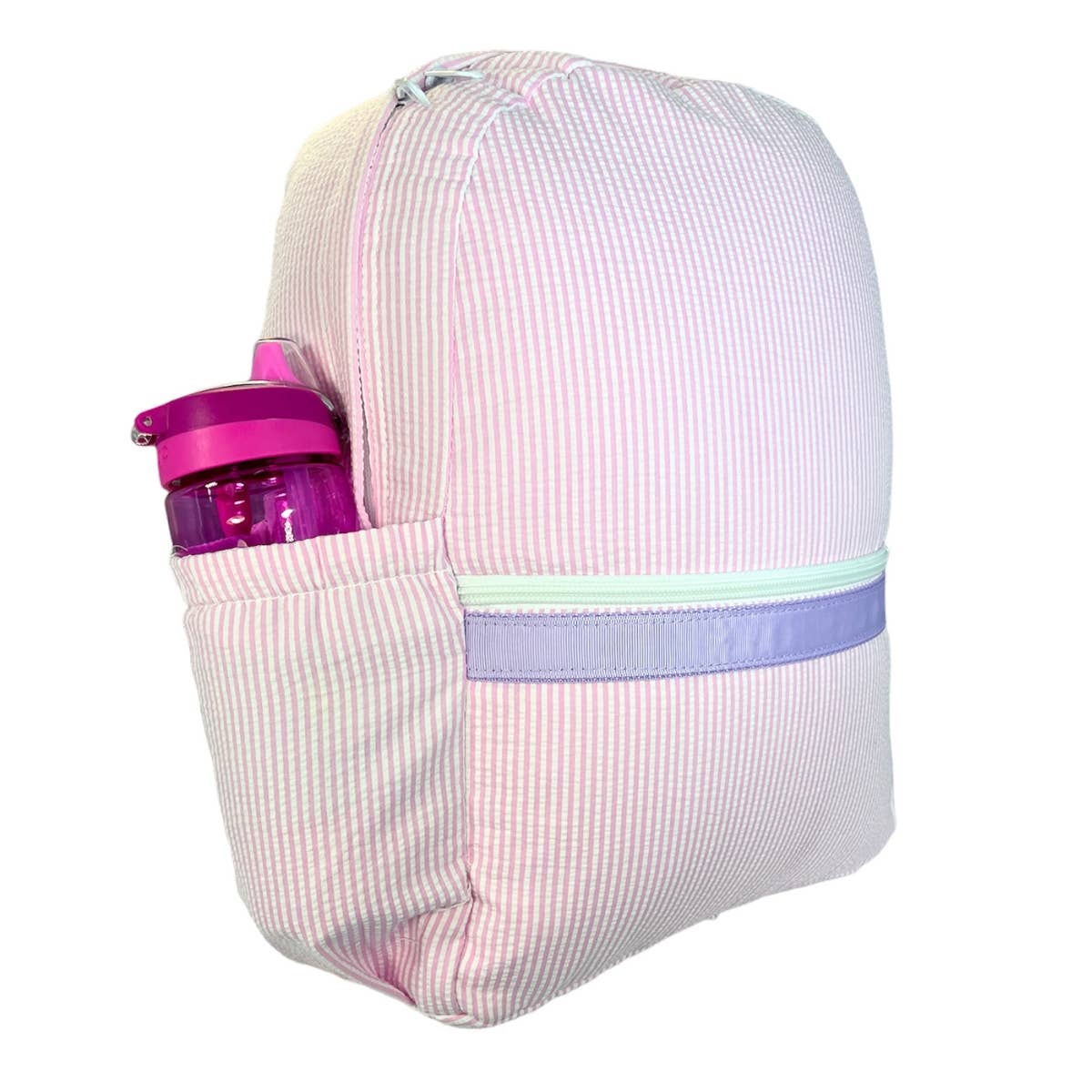 Princess Seersucker Medium Backpack w/ Pocket | Mint