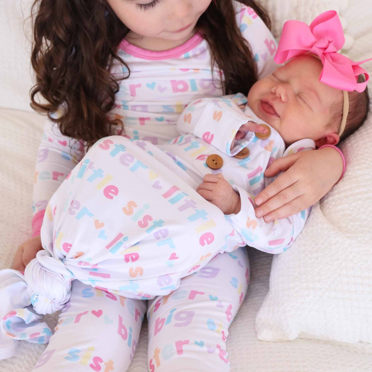 Newborn Baby Knot Gown & Hat Set | Little Sister