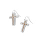 Mixed Metal Cross Dangle Earrings