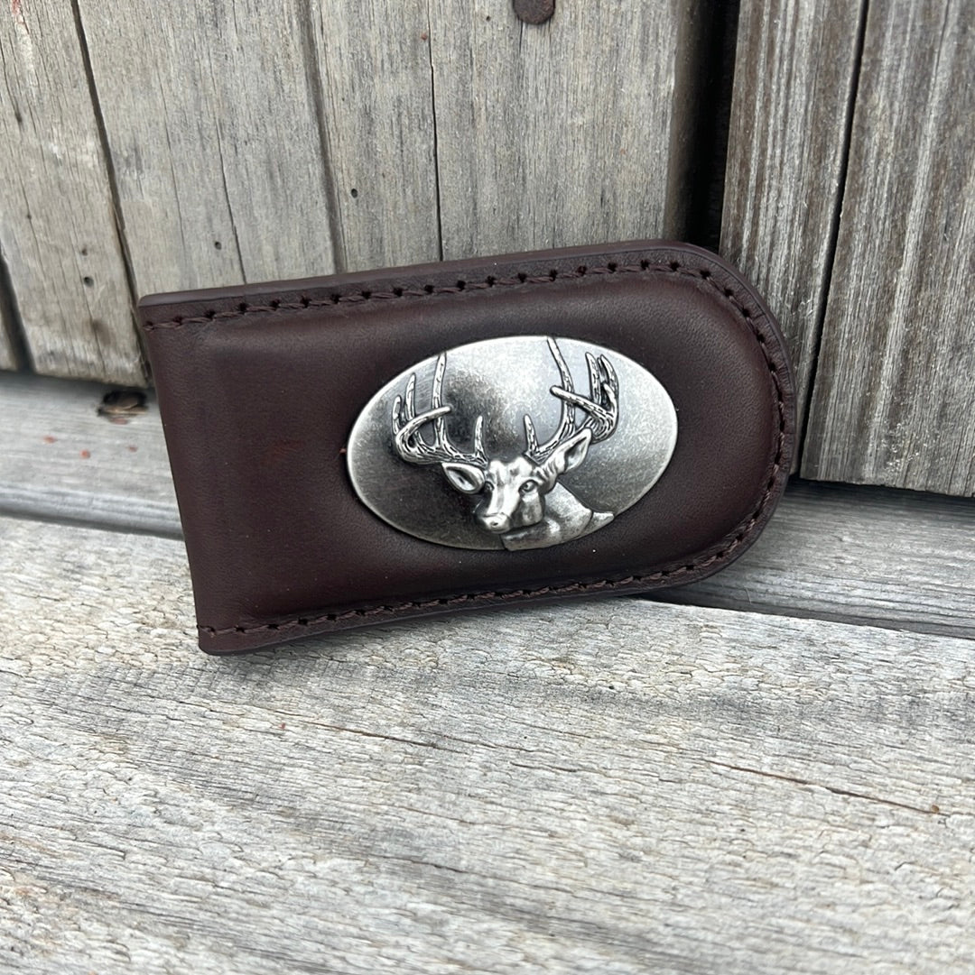 Zep-Pro + Light Brown Crazy Horse Magnetic Money Clip