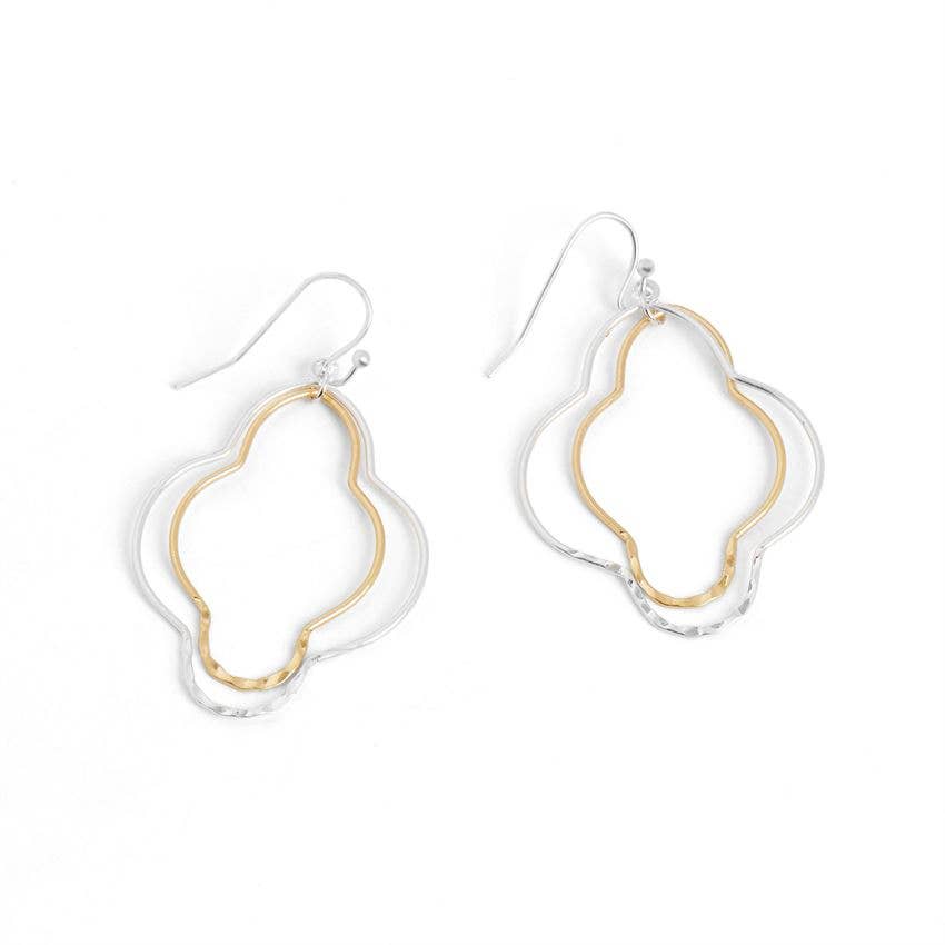 Double Splendid Mixed Metal Dangle Earrings