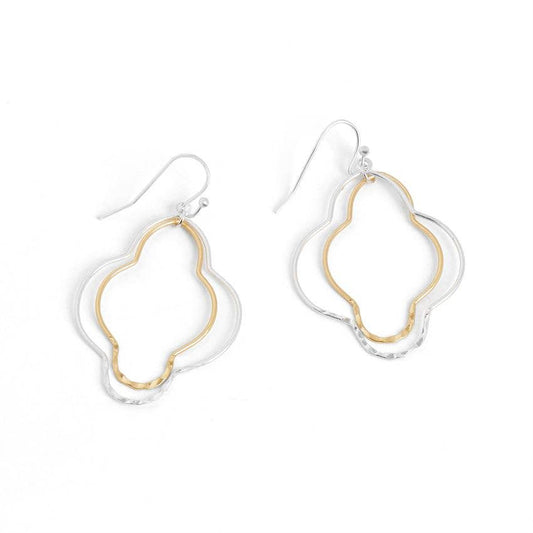 Double Splendid Mixed Metal Dangle Earrings