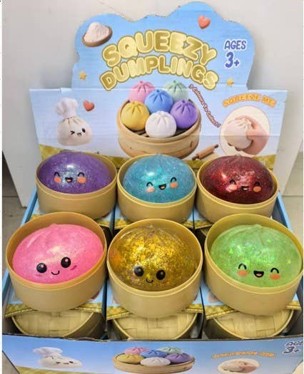 Pressure Sparkle Squishy Toy Dumplings | 40BTS416: ASSORTED