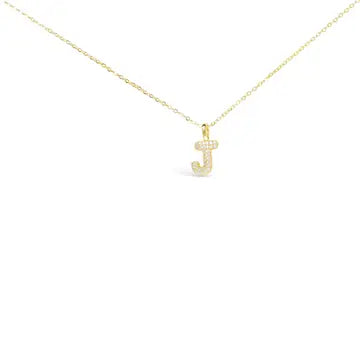 Gold CZ Large - Initial Necklaces
