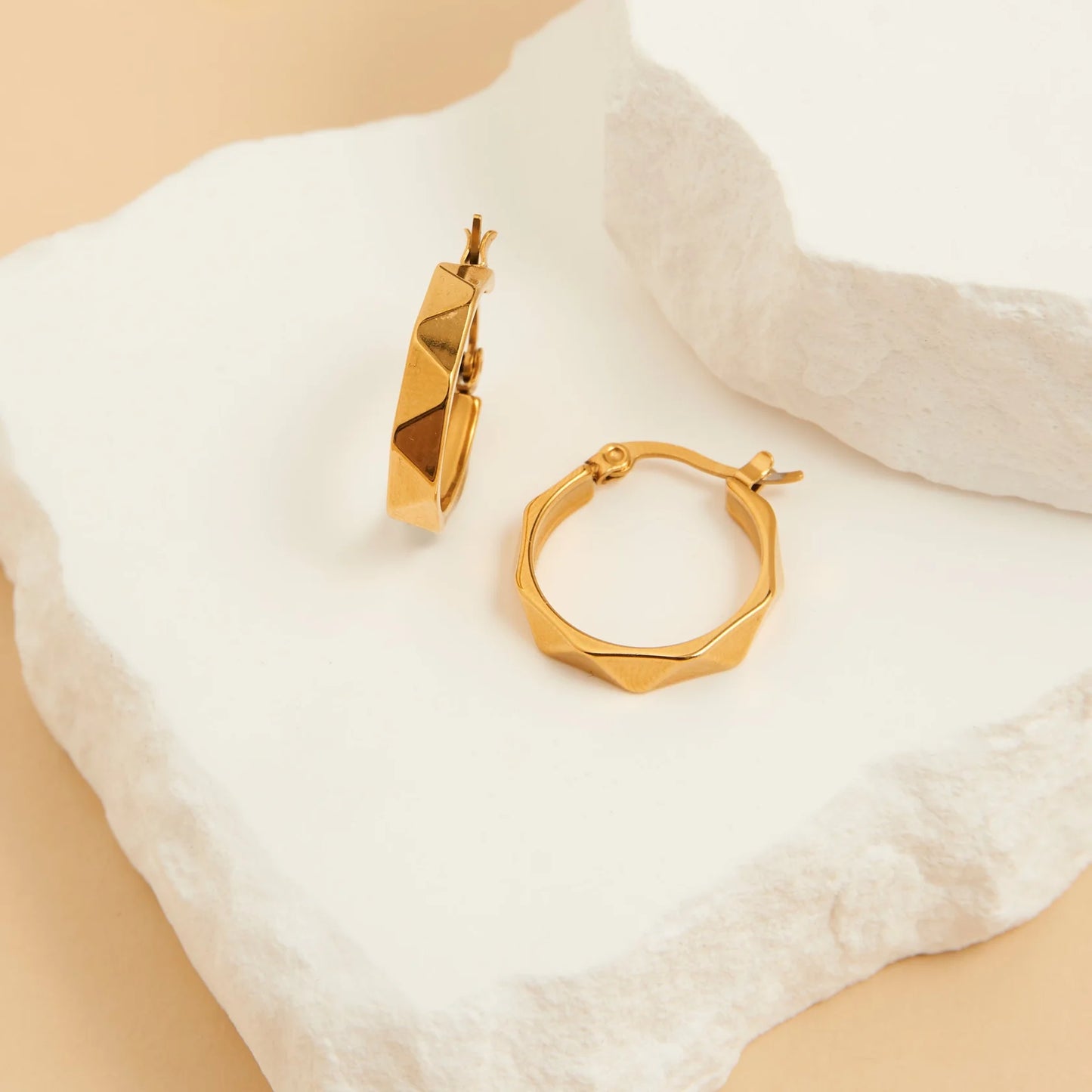 Geometric Gold Hoop Earrings