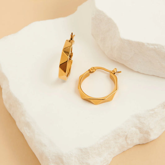 Geometric Gold Hoop Earrings