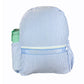 Baby Blue Seersucker Medium Backpack w/ Pocket | Mint