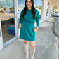 Teal Butterfly Soft Knit Mini Dress