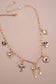 CHARM NECKLACE-PORCELAIN FLORAL BOW CROSS HEART | GOLD