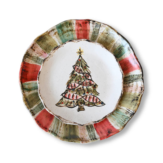 Ribbon Laced Tree Plate