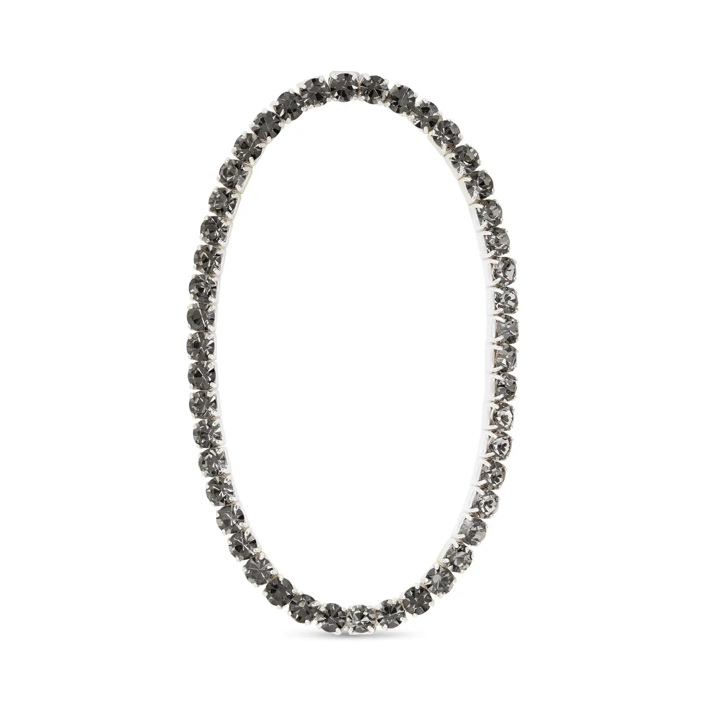 Silver Black Stretch Tennis Bracelet