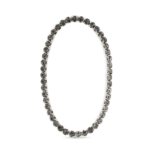 Silver Black Stretch Tennis Bracelet