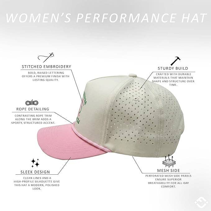 Laser Cut Golf Rope Cap - Golf Wives Social Club-Pink/Beige