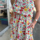 Floral Knotted Straps Elastic Waist Mini Dress