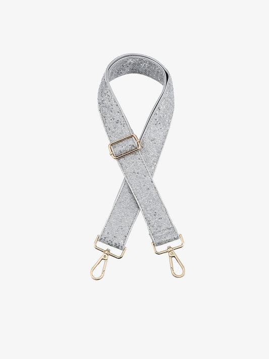Silver Sequin Guitar Strap