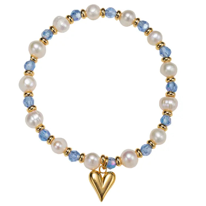 Blue Moonstone Beaded Stretch Braclet