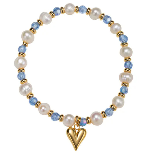Blue Moonstone Beaded Stretch Braclet