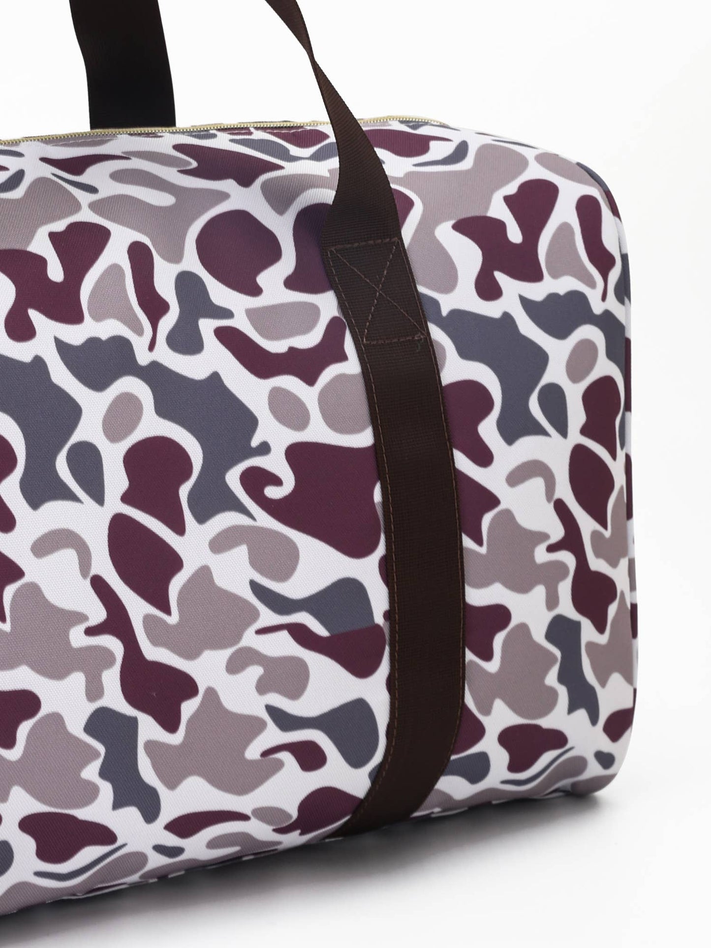 Maroon Camo Print Duffel Bag