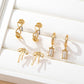 Baguette Stone Hoop, Bow Trio Earring Set