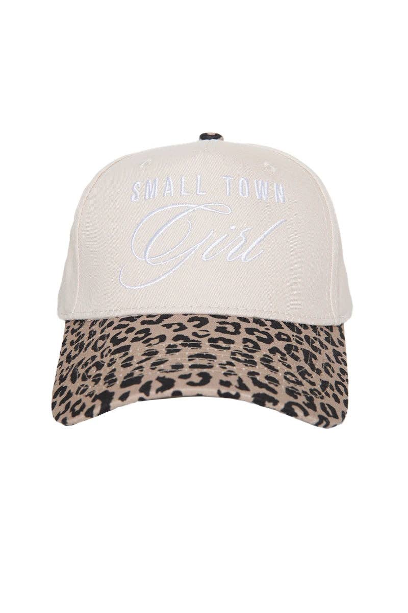Small Town Girl Trucker Vintage Hat Grad Gift: Pink and Light Pink Stripe