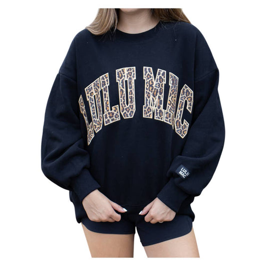Lulu Mac Sweatshirt: BLACK / Leopard