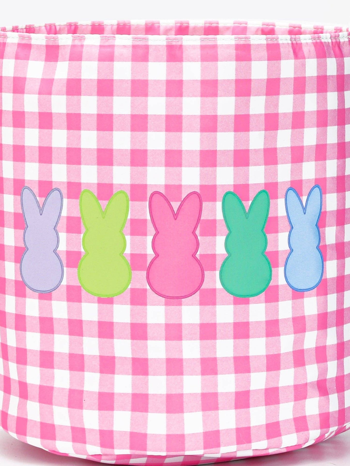 Girls Rabbit Print Checked Easter Basket