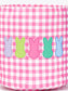 Girls Rabbit Print Checked Easter Basket