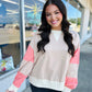 Color Block Textured Patchwork Pullover Sweatshirt